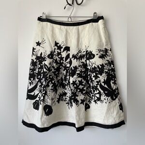 LOFT black and ivory floral skirt, size 0